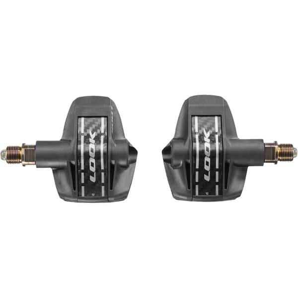 Pedały zatrzaskowe Look Keo Blade Power Dual na tle czarnego tła