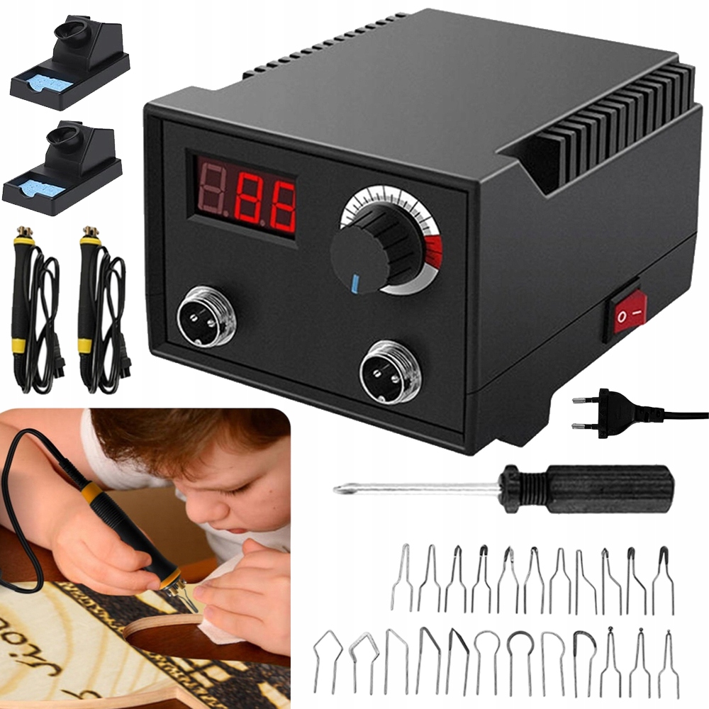 Pyrograf Sada Vypalovaček S Regulací 750°C 23 Hrotů Na Dřevo Diy