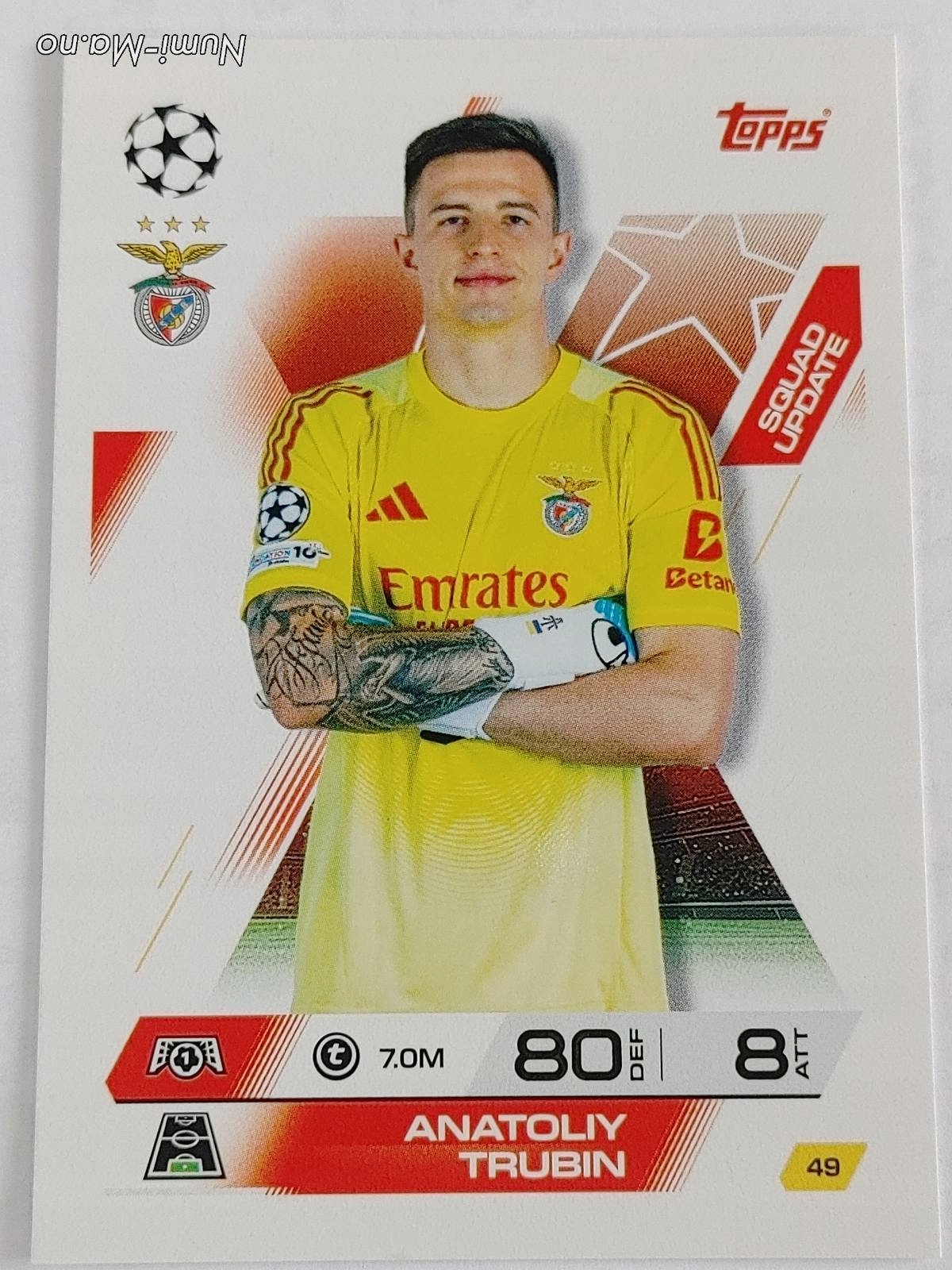 Topps Match Attax Extra 2025-2026 N.049 Anatoliy Trubin Sl Benfica 6049