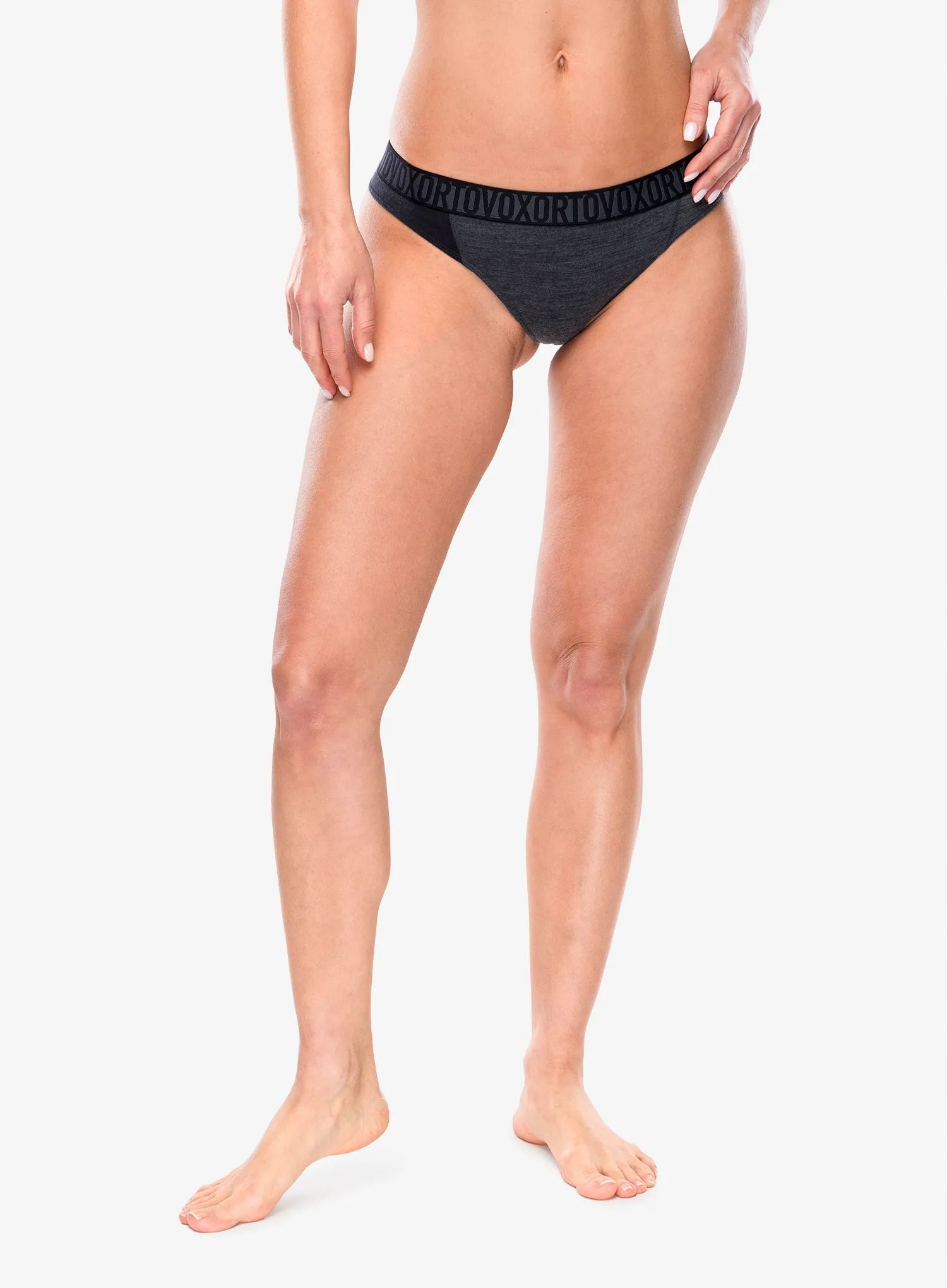 Majtki termoaktywne damskie Ortovox 150 Essential Thong black raven L