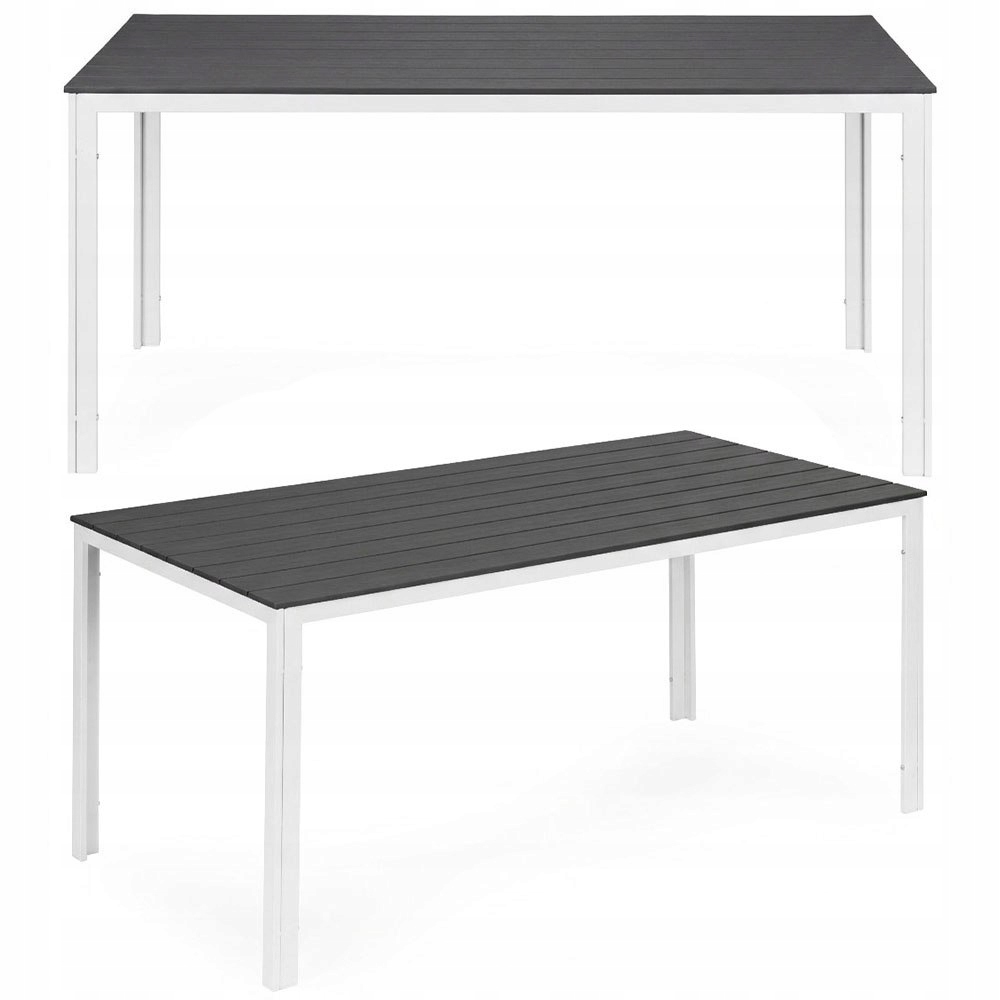 Zahradní stůl 6-místný 156 x 78 cm polywood nábytek na terasu šedá bílá Multi