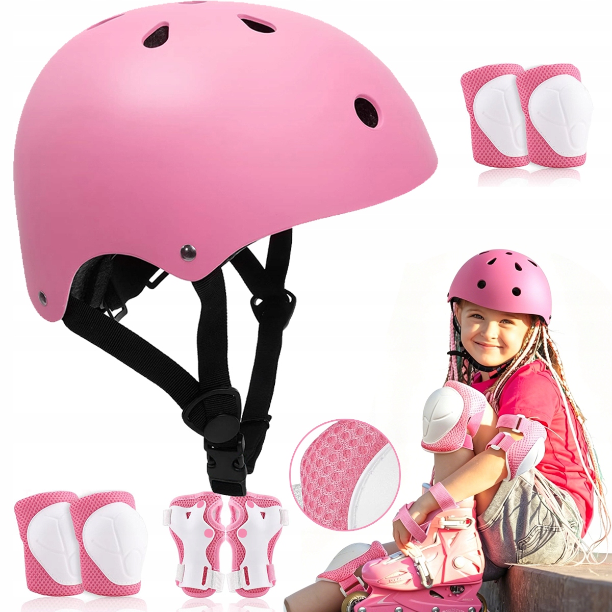 Zestaw Kask Pink S/m