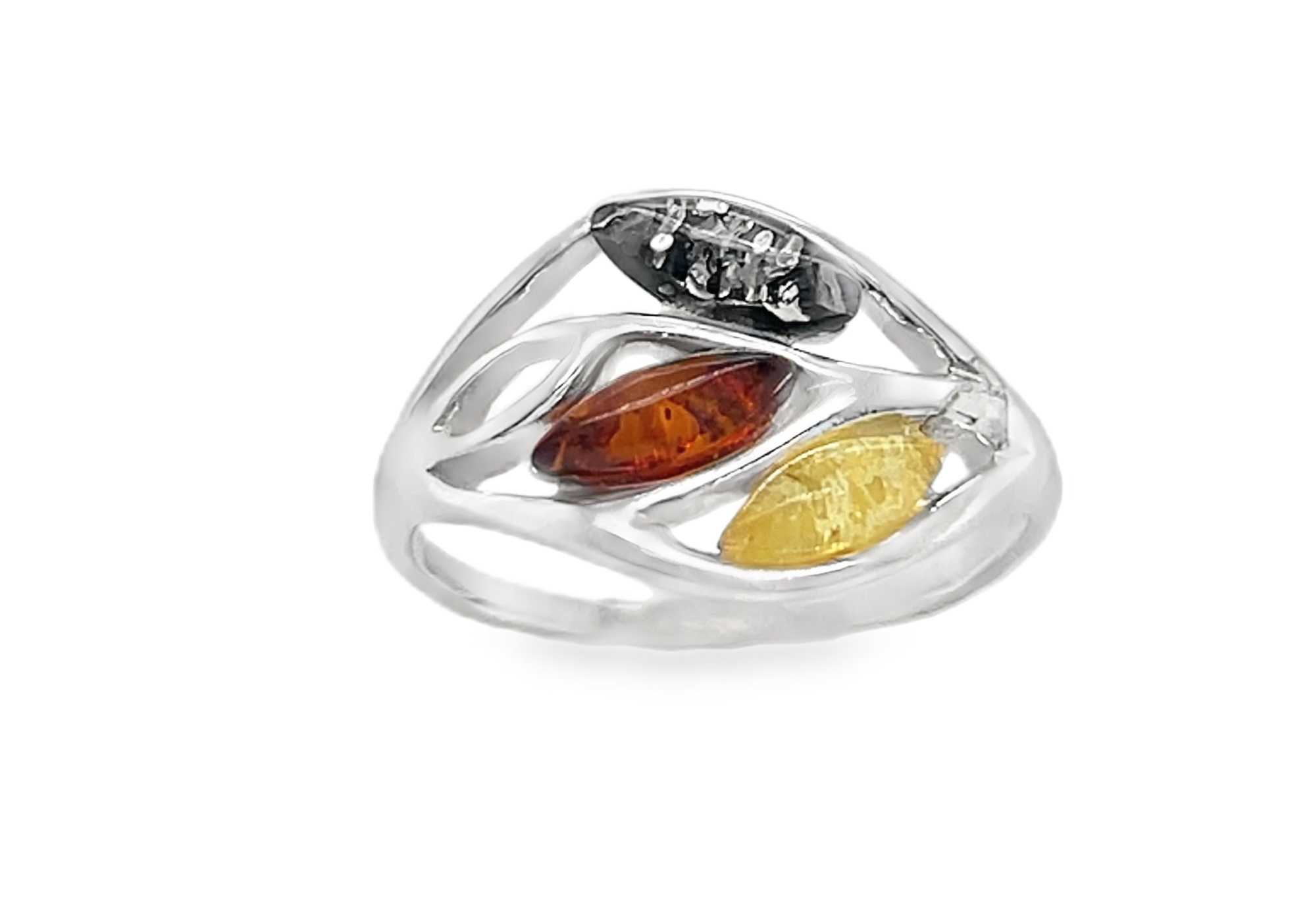 Prstýnek s baltským jantarem Stříbro mix velikost 16 Film