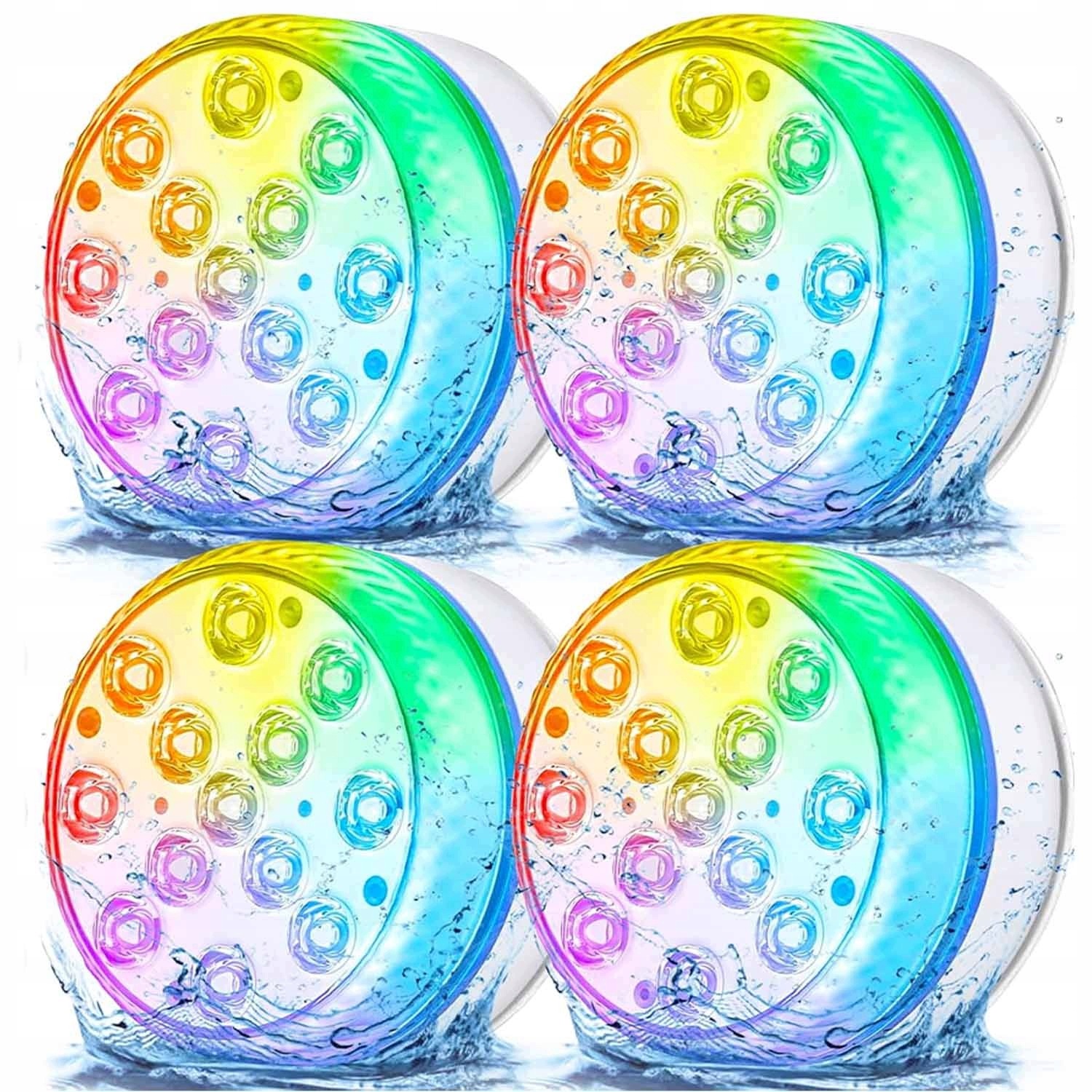 Led Lampa Do Lázní Vířivky Bazénu Na Baterie Rgb Lampička Barva 4 Ks