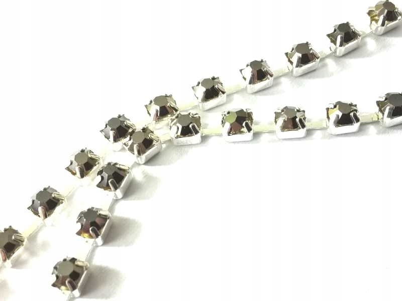 Taśma łańcuszek cyrkonie 3 mm 20 strass PK8306