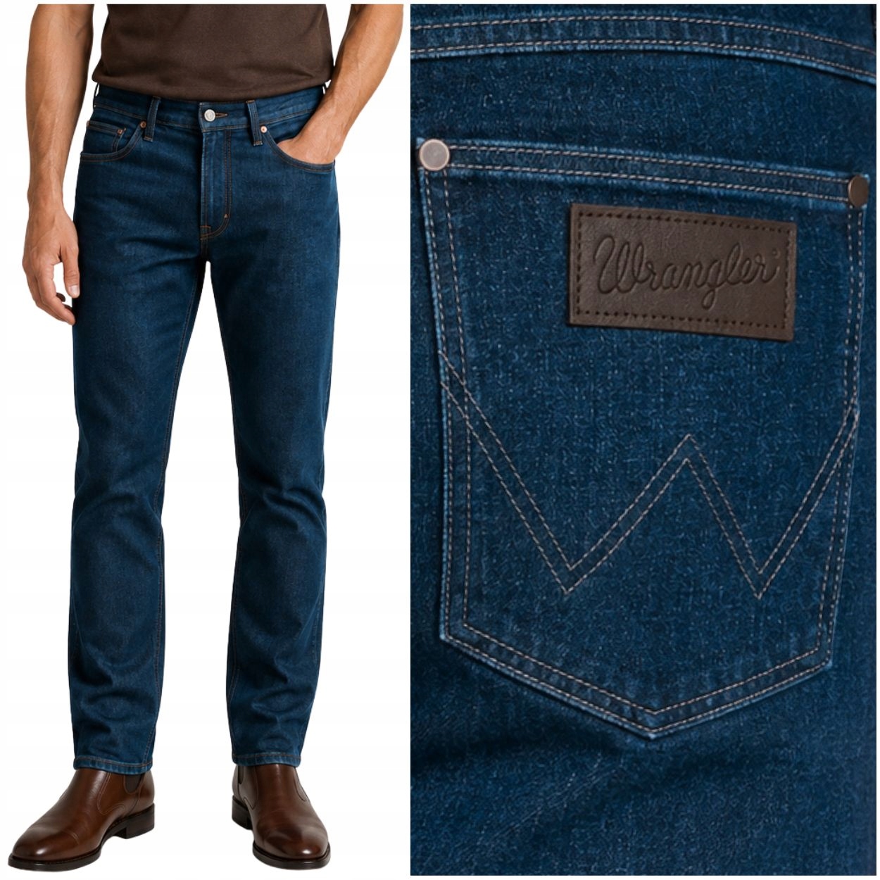 Wrangler Greensboro Wonderwall DžINS jednoduché tmavé džínové kalhoty W46 L34