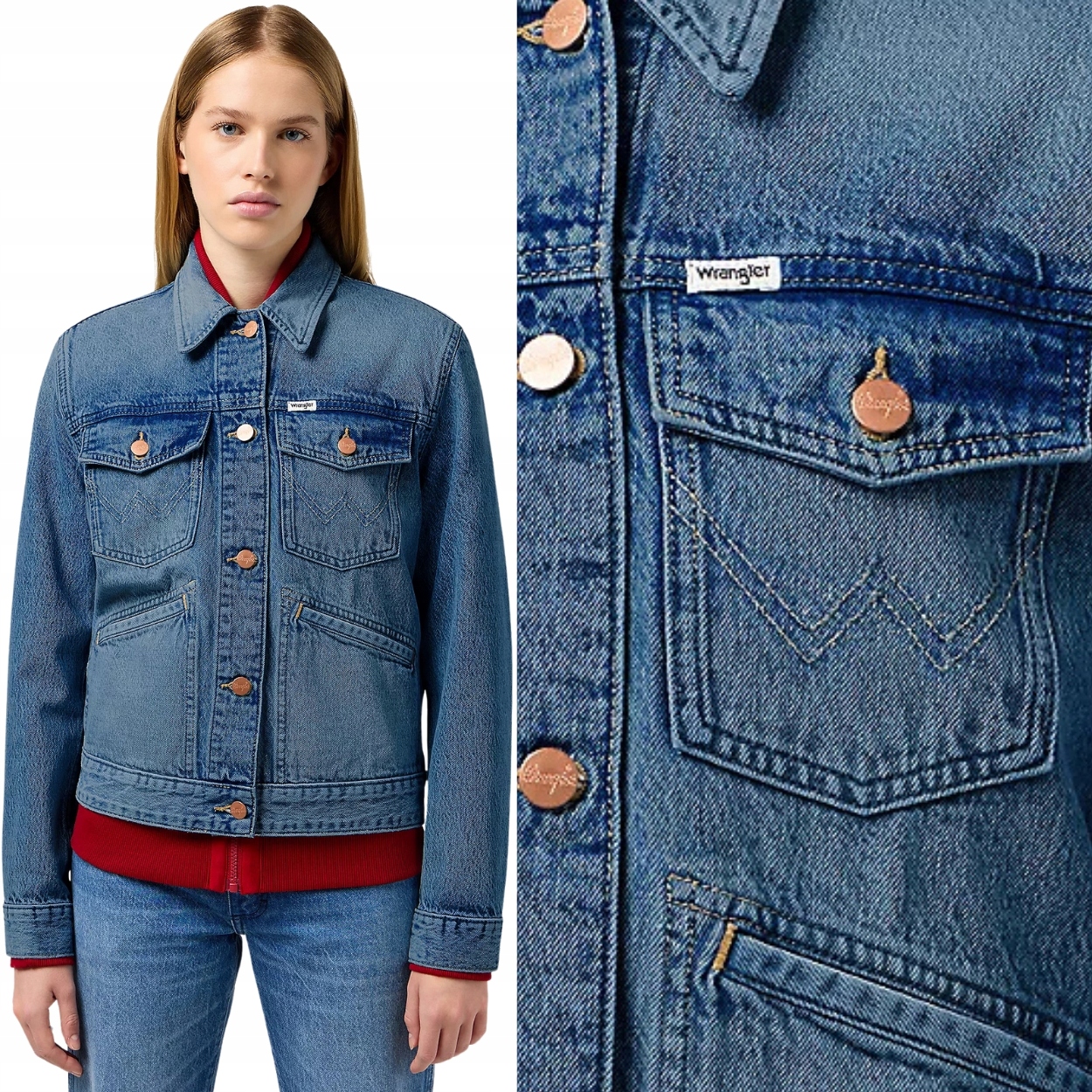 Wrangler Heritage Jacket Mid Stone DžINS dámská katana džínová bunda S