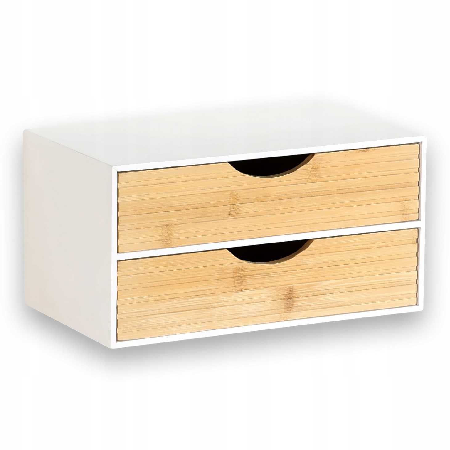 Organizér Na Psací Stůl Dřevěný 2 Zásuvky Krabička KUFŘÍK27X16X14 CM Bílý