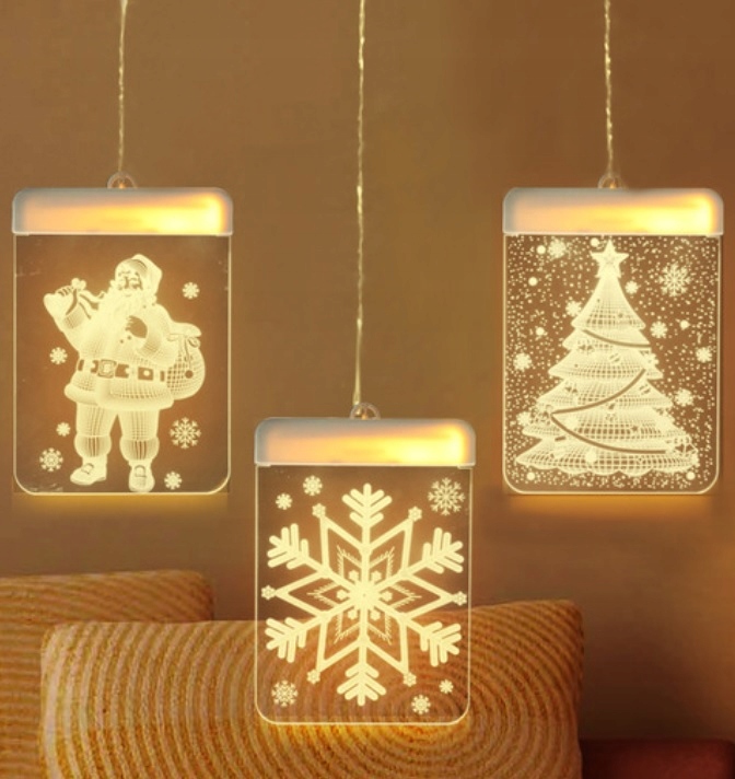 WITRAŻ LED 3D NA OKNO LAMPKI ŚWIĄTECZNE MIKOŁAJ Marka Hurtnet