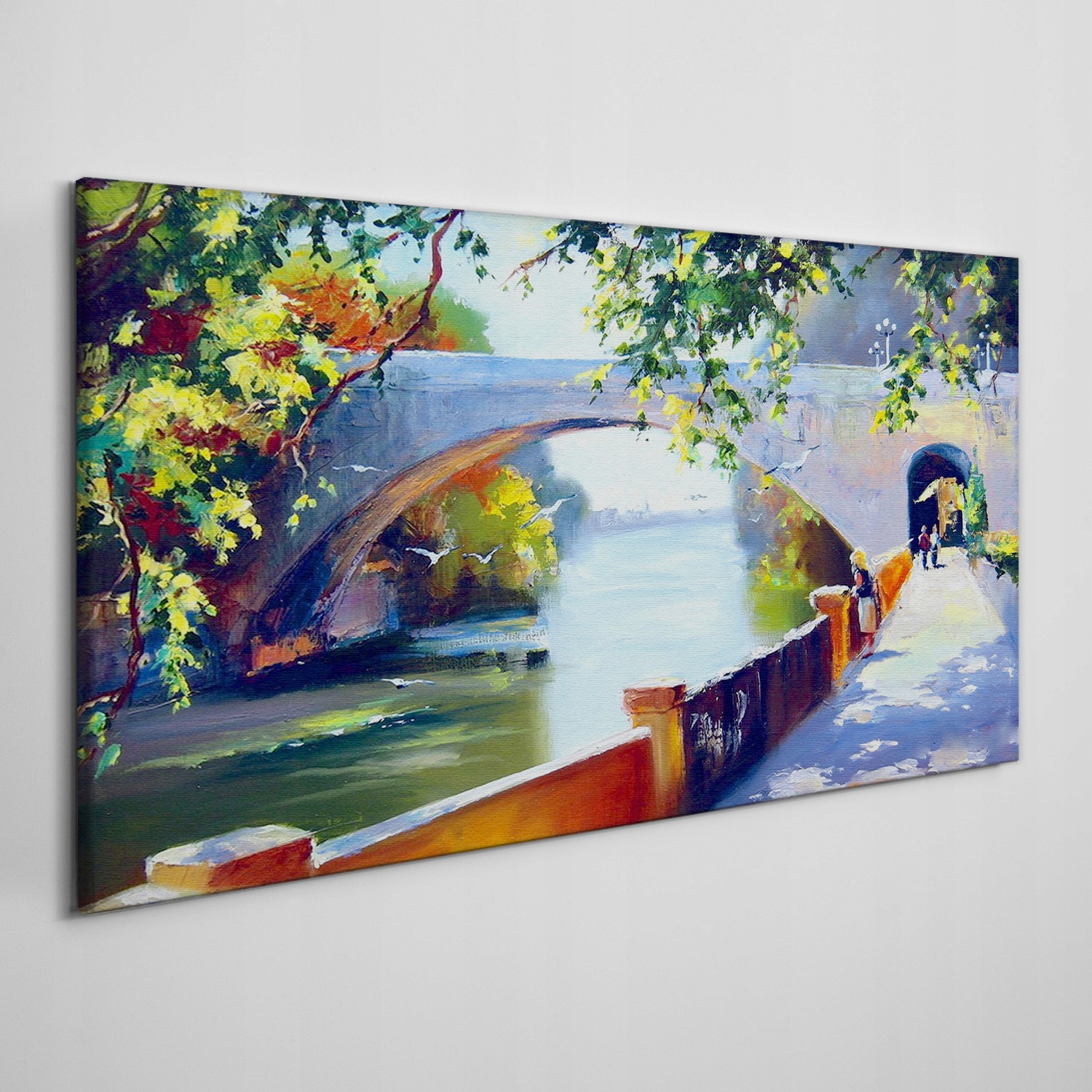 

Płótno obraz na ścianę Drzewa rzeka most 100x50 cm