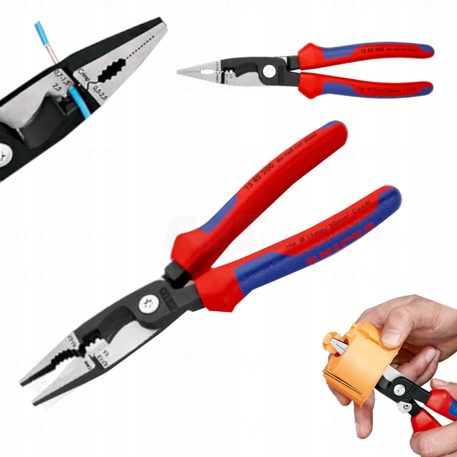 Instalační Kleště Multifunkční, Montáž Kabelových Plechovek 6V1 200 MM, Řezání