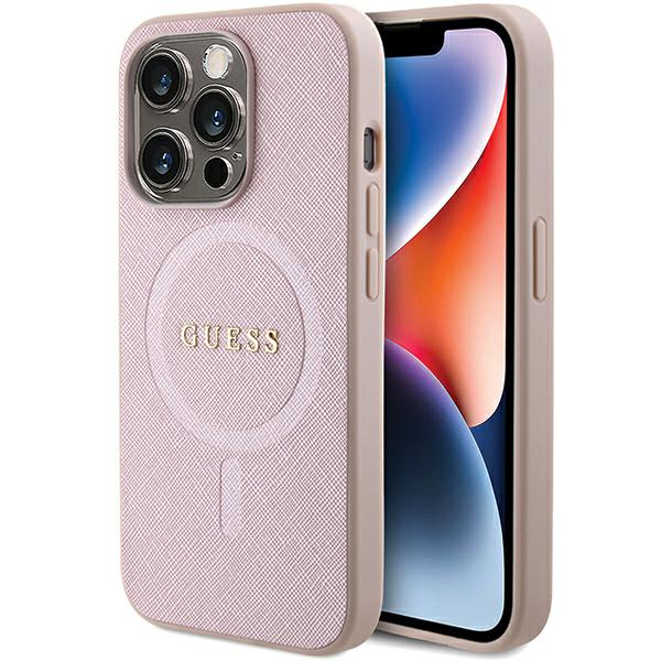 Pouzdro pro iPhone 15 Pro Max Guess MagSafe Růžové