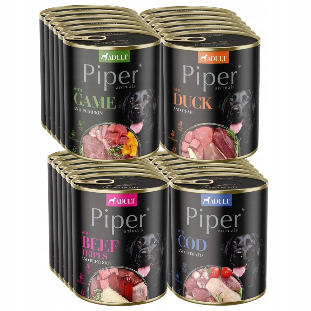 Dolina Noteci Piper mix chutí vlhké krmivo pro psy 24 x 800 g