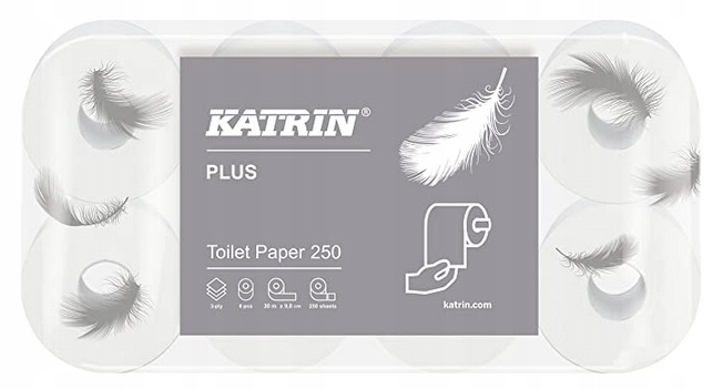 

Papier toaletowy 3W Katrin biały 8 rolek aż 30 m