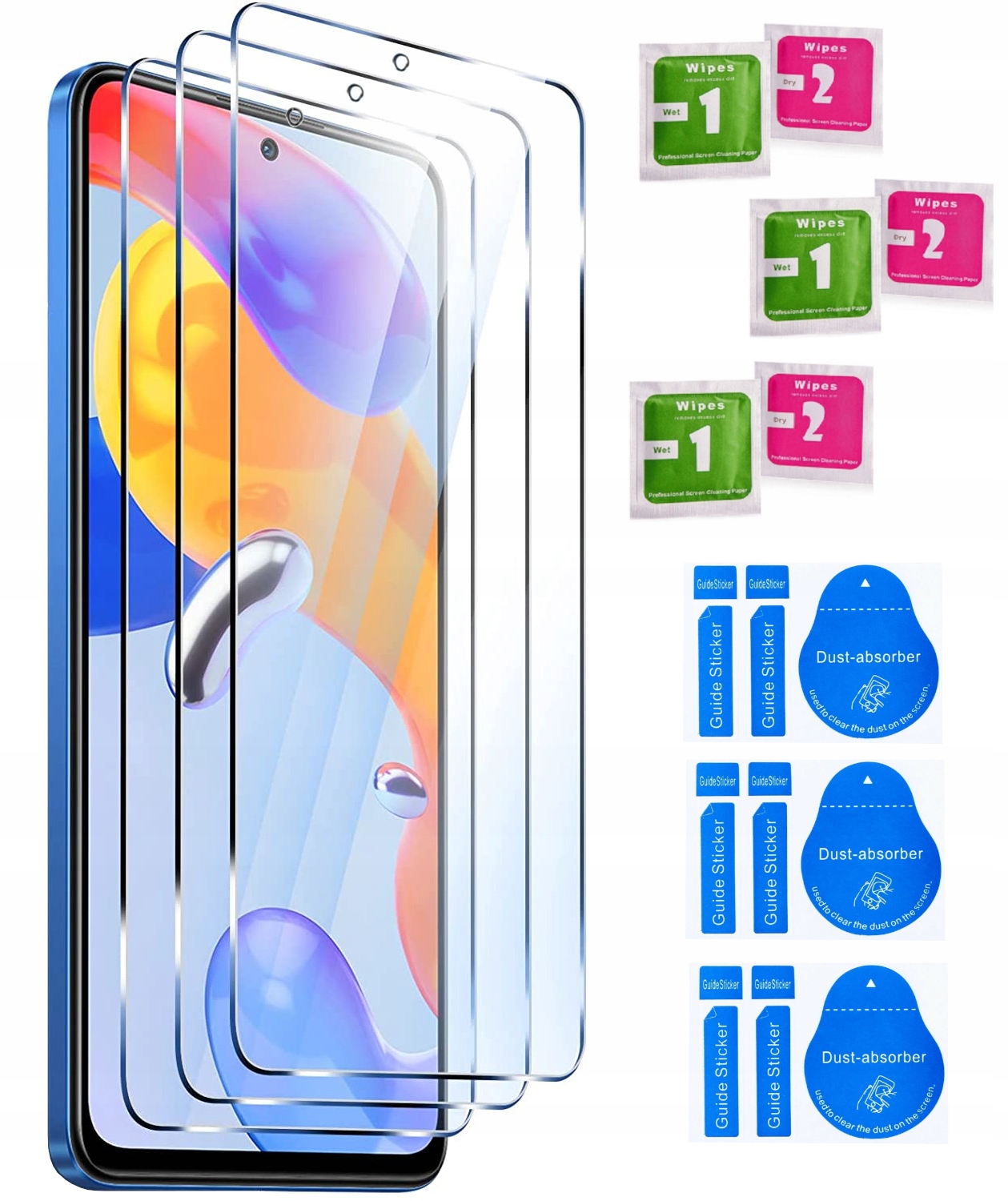 

Zestaw 3 szt. Szkło Hartowane do Redmi Note 11 Pro