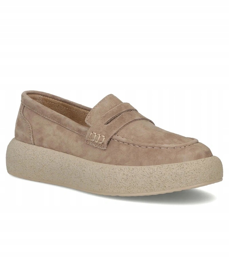 Hers Béžové kožené mokasíny Filippo DP7566/26 vel. 38