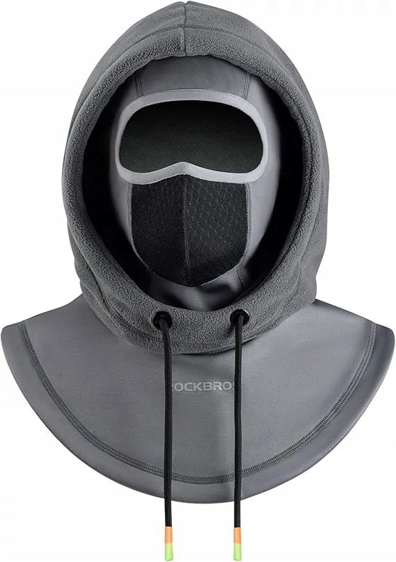 Kominiarka z kapturem na kask rowerowy narciarski Rockbros szara