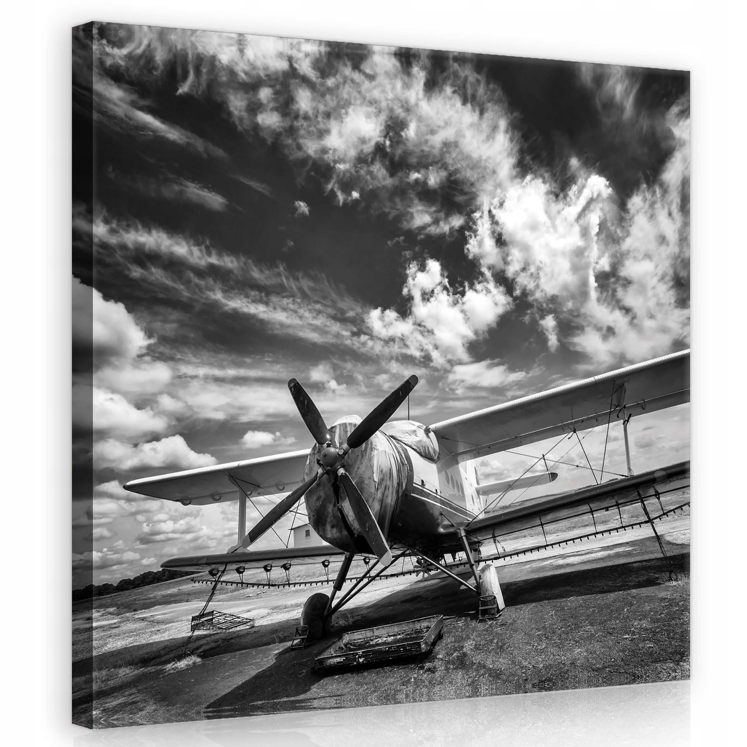 Obraz 80x80 Biplan letadlo retro mraky letectví doprava nostalgie