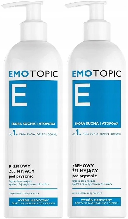 2x Emotopic Kremowy żel myjący pod prysznic 400 ml