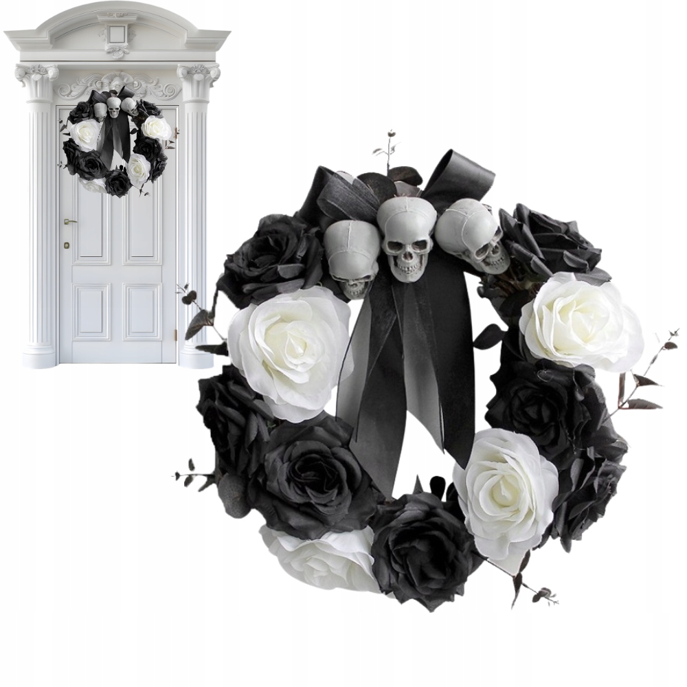 Halloween Věnec Na Vchodové Dveře Dekorace Ozdoba Věnec Velký 35 cm