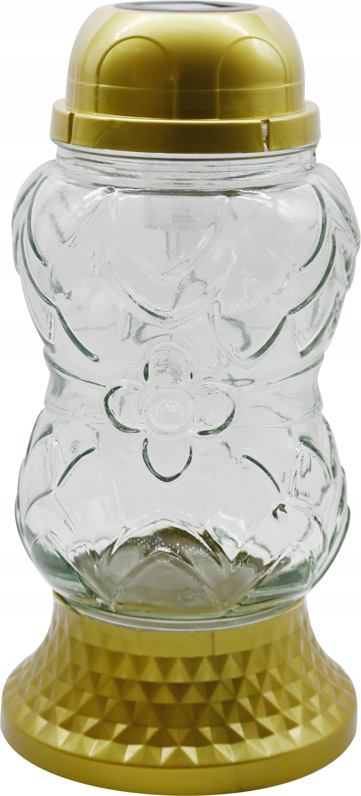 Znicz Solarny LED 28 cm – ZNICZE EKO, Wodoodporny, ZŁOTY, LA43