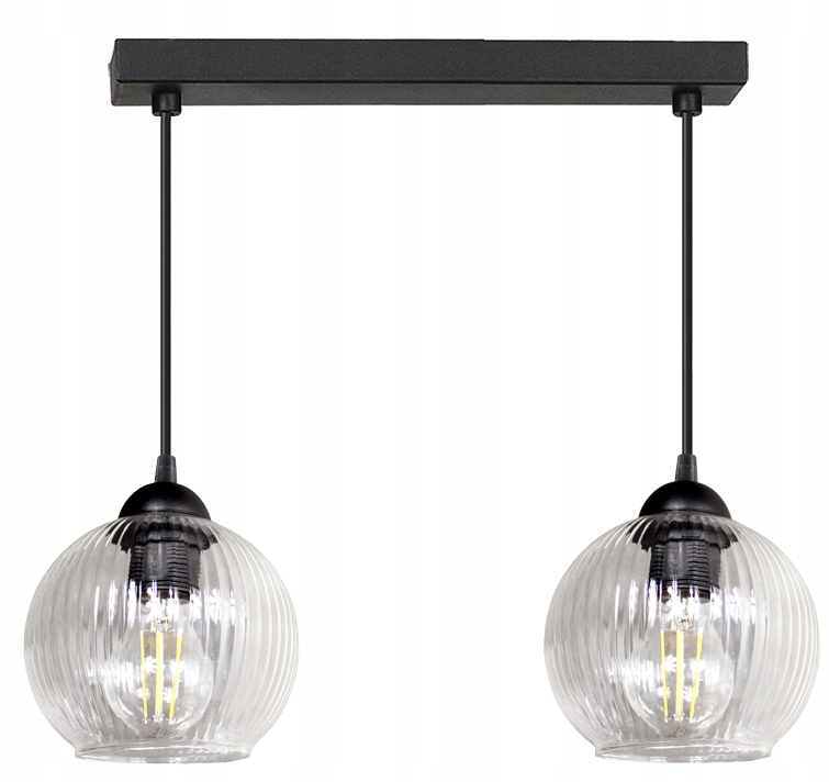 Závěsná lampa nad stůl Glass s rýhovanými stropními stínidly, lustr, loftová lampa
