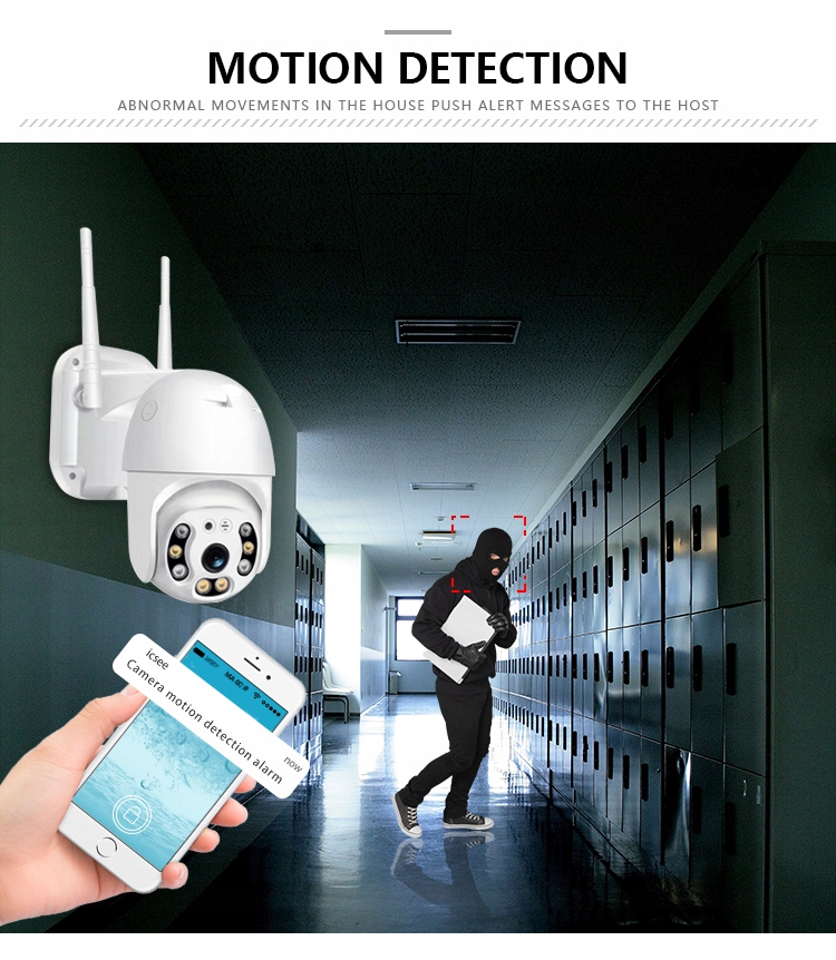 KAMERA ZEWNĘTRZNA ŚLEDZENIE FHD WiFi IP ZOOM ALARM Rozdzielczość 2 Mpx