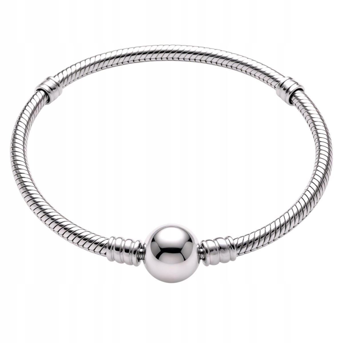 Náramek zmijka pro korálkové přívěsky Stříbro 925 Sestavte si ho sami 18 cm