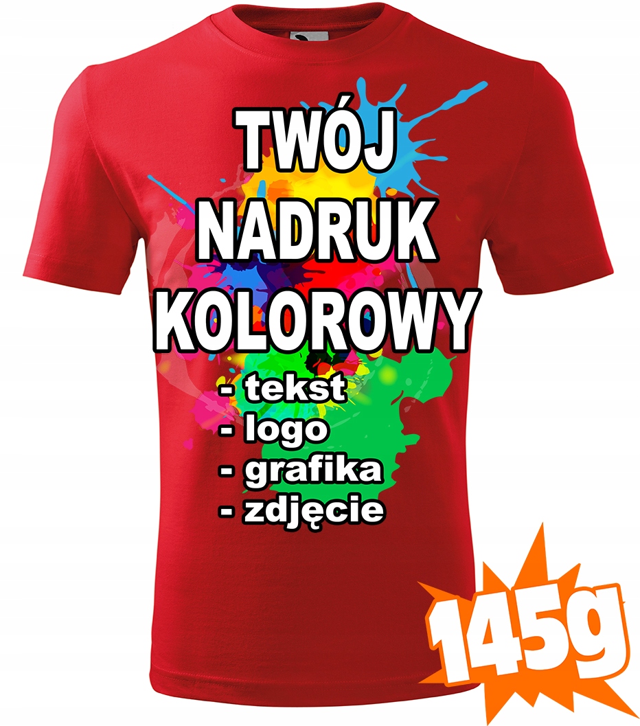 

Koszulka Z Własnym Nadrukiem męska T-shirt XL C07