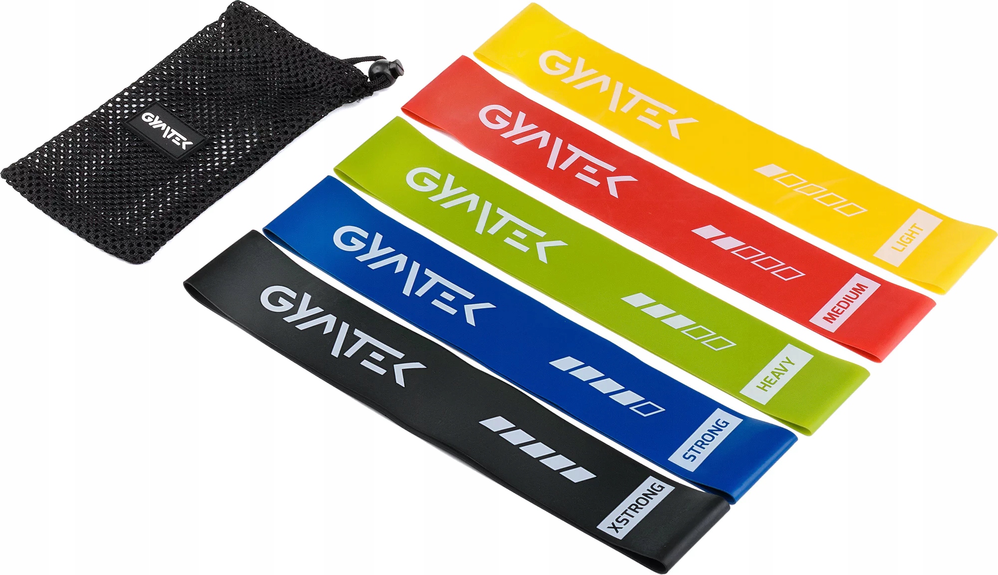 ZESTAW 5 GUM DO ĆWICZEŃ TAŚM OPOROWYCH TRENINGOWYCH BANDS 0,5-30KG GYMTEK Marka Gymtek