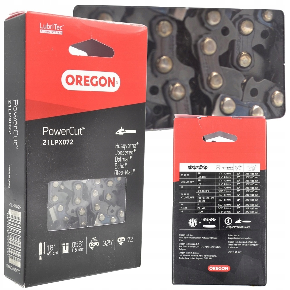 Originální řetěz Oregon 18" 72 článků 0.325x1,5 pro pily Husqvarna