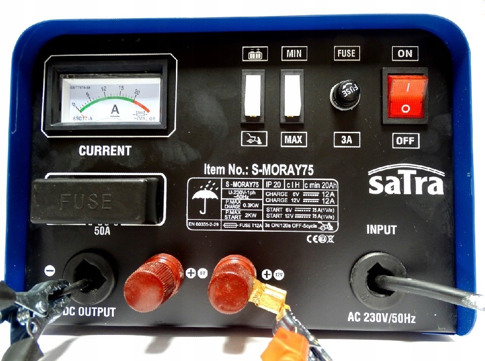 Prostownik z rozruchem 6V-12V 12A Rozruch Starter 75A Waga produktu z opakowaniem jednostkowym 4.75 kg