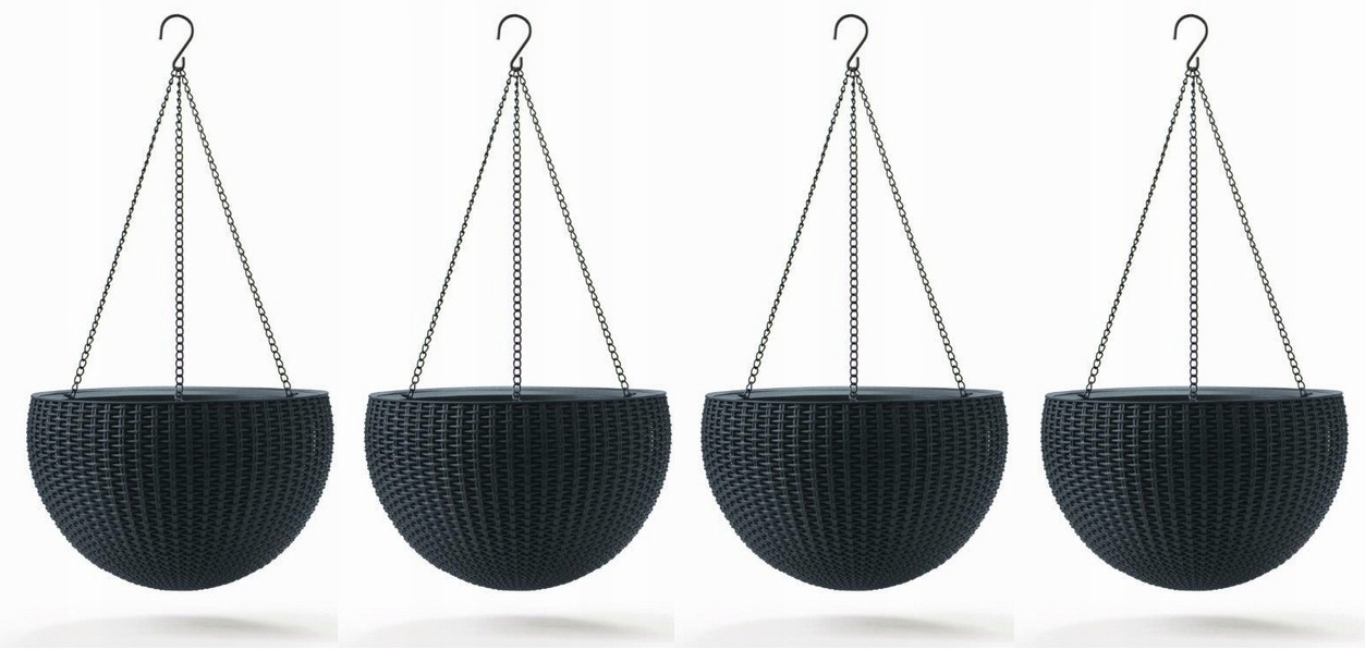 Keter Ratan Hanging 35 CM Závesný Kvetináč Grafitový Kvetináč Ala Ratan