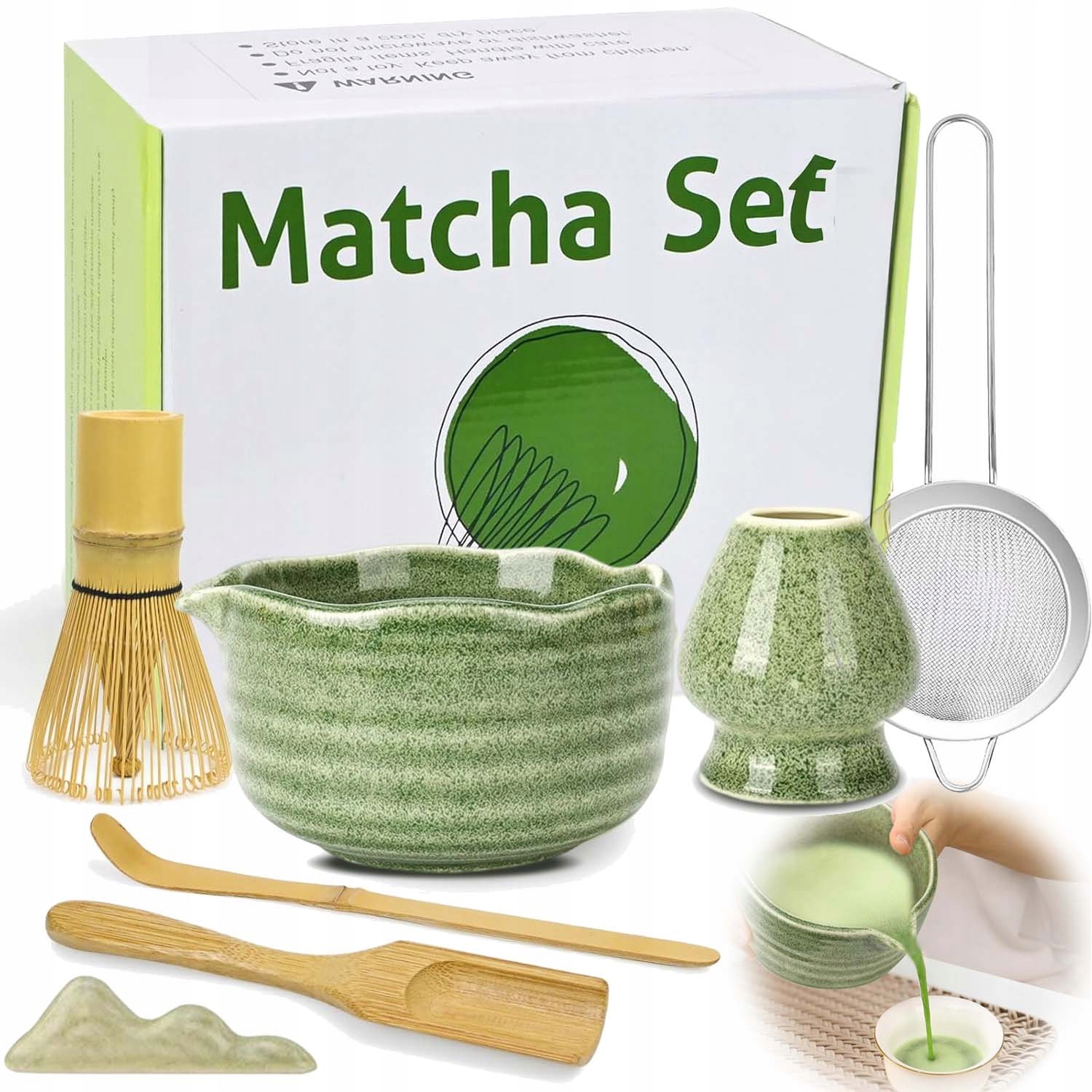 Levně Sada Nářadí Pro Japonskou Přípravu Matchy, 7 Dárková Sada Na Čaj