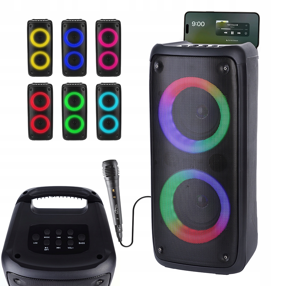 Głośnik Bluetooth Przenośny Funbox Karaoke MP3 Mocny 40W 10H Działania