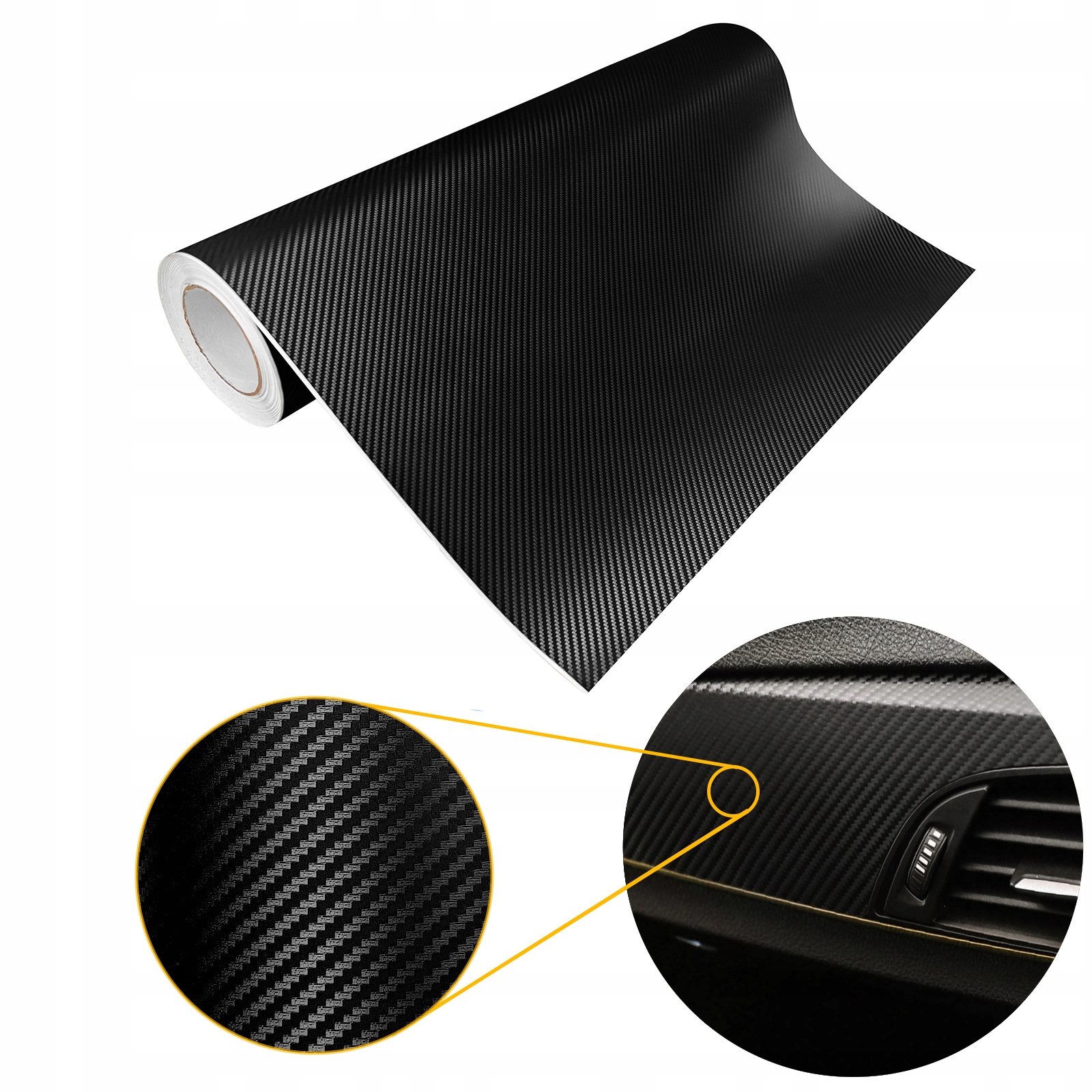 Fólie na olepování aut Ochrana laku Carbon Karbon Černá