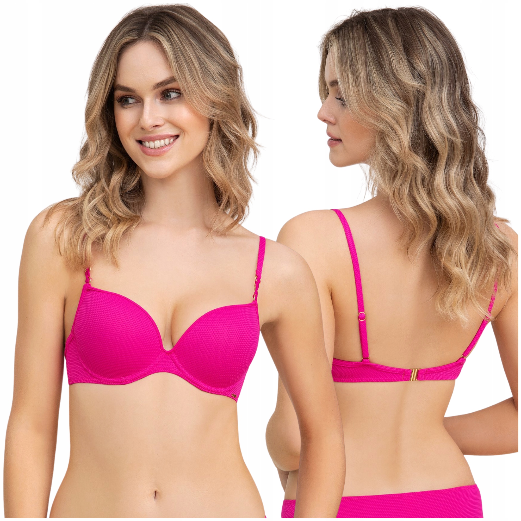 Plavková podprsenka push up zvětšující růžová Corin Dallas 16404 70B