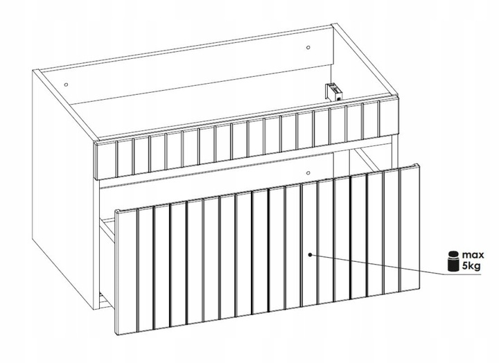 KASZMIROWA Szafka z UMYWALKĄ 180 cm RYFLOWANA Kolor frontów odcienie beżu