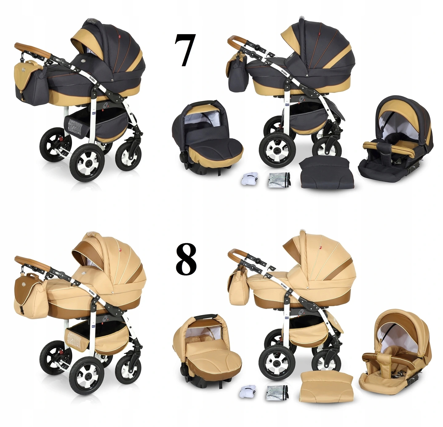 WÓZEK DZIECIĘCY VERDI BROKO 3W1+TORBA + AKCESORIA Marka Verdi