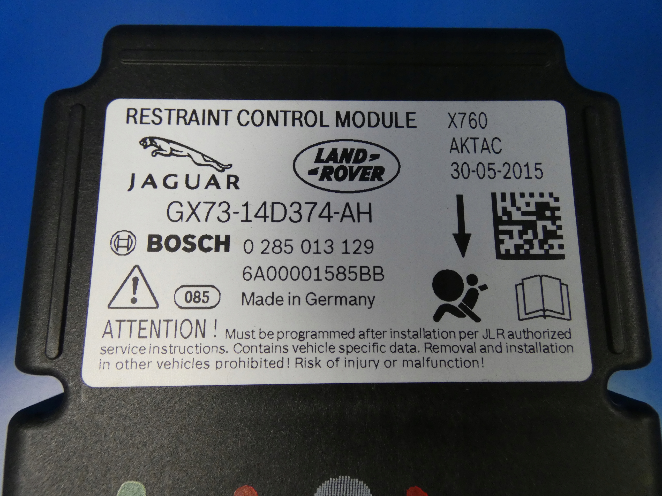 JAGUAR XE X760 modulo Centralina airbag AIR BAG