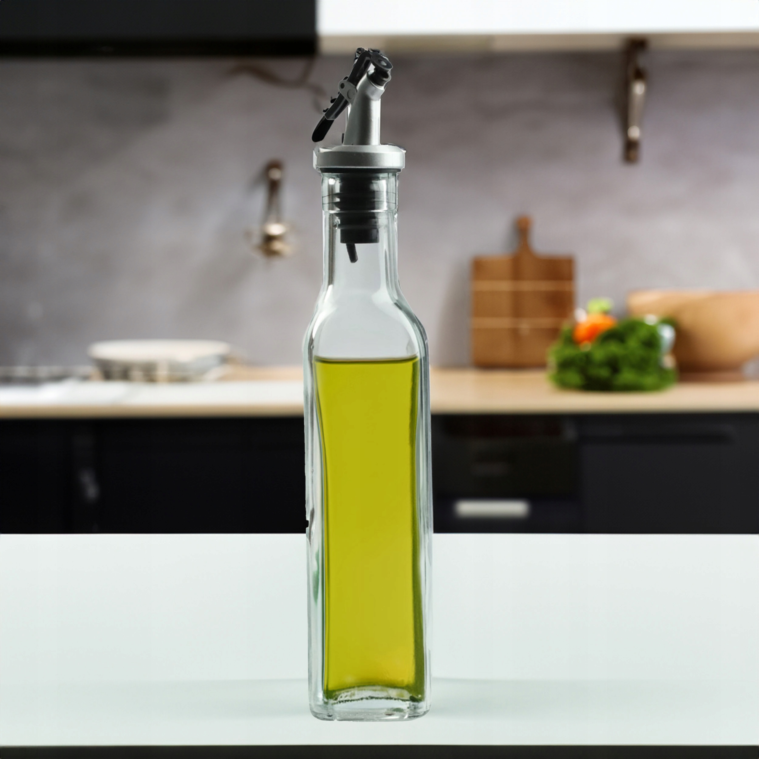 SZKLANA BUTELKA NA OLEJ OCET 250ML Z DOZOWNIKIEM DO KUCHNI