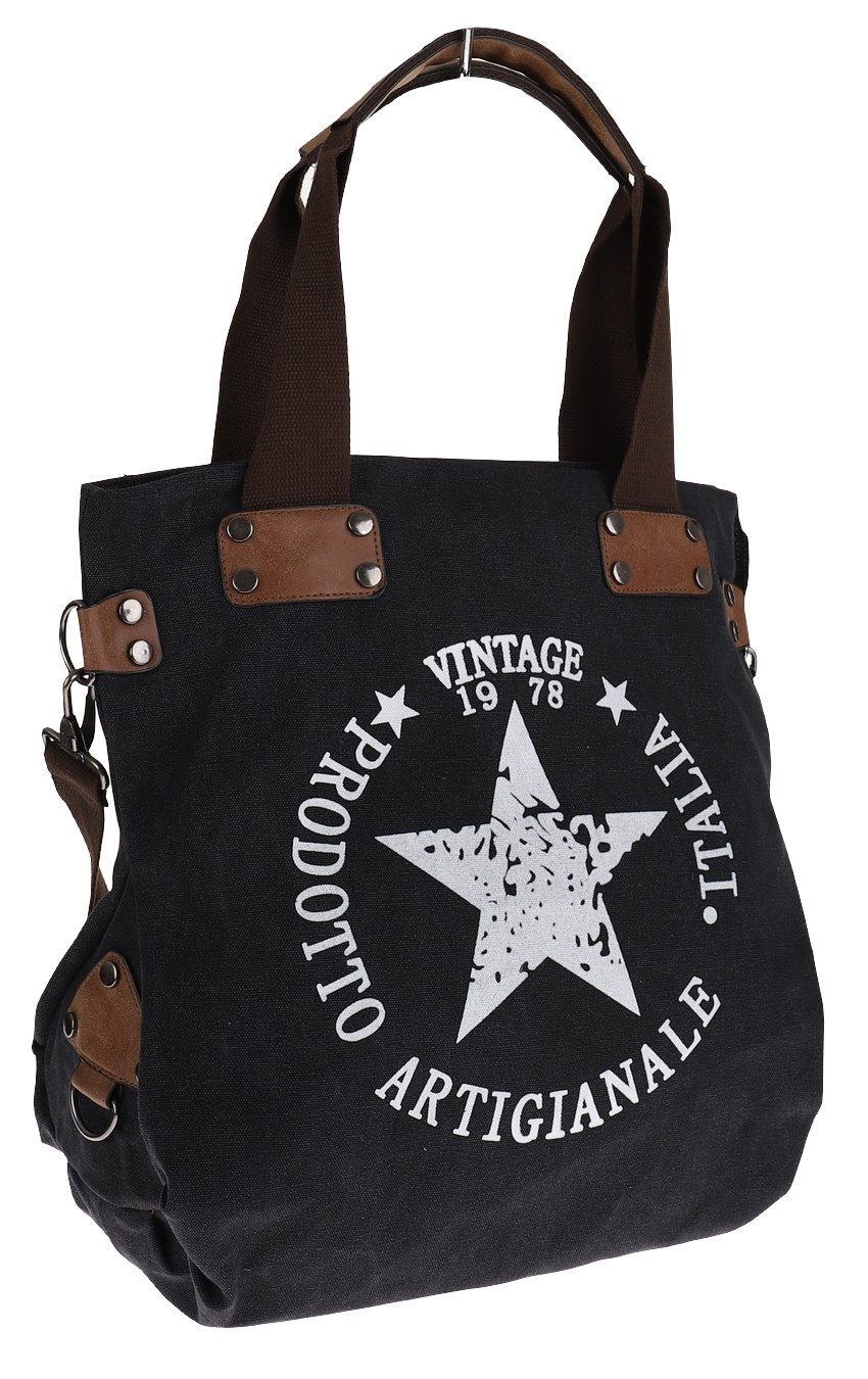 Torebka Damska worek shopper listonoszka v8071 Czarna