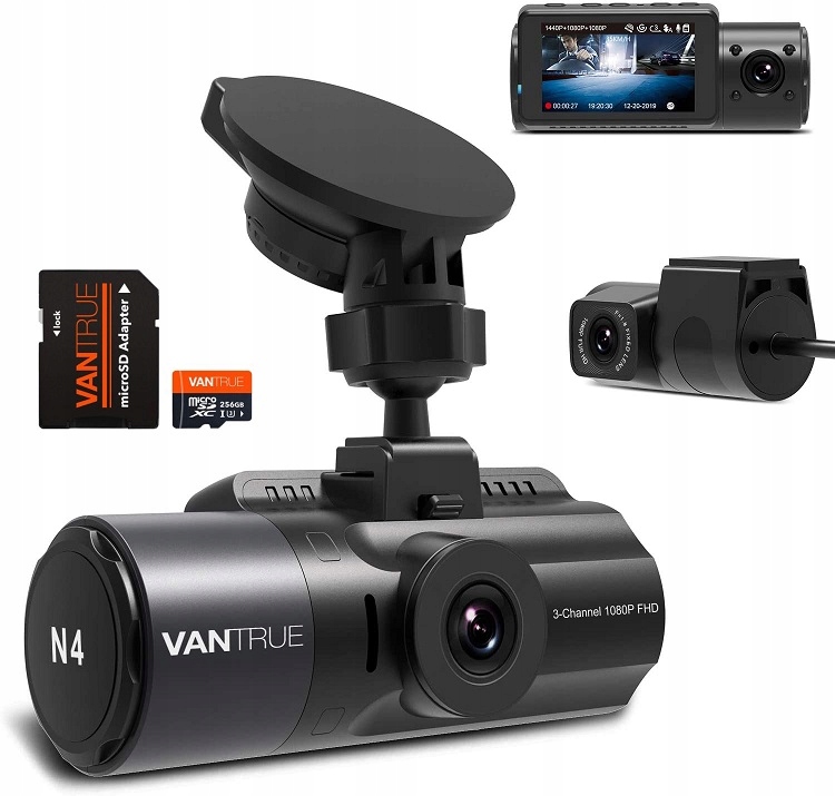 

Vantrue N4 kamera sam. + microSD 256GB Uber Taxi