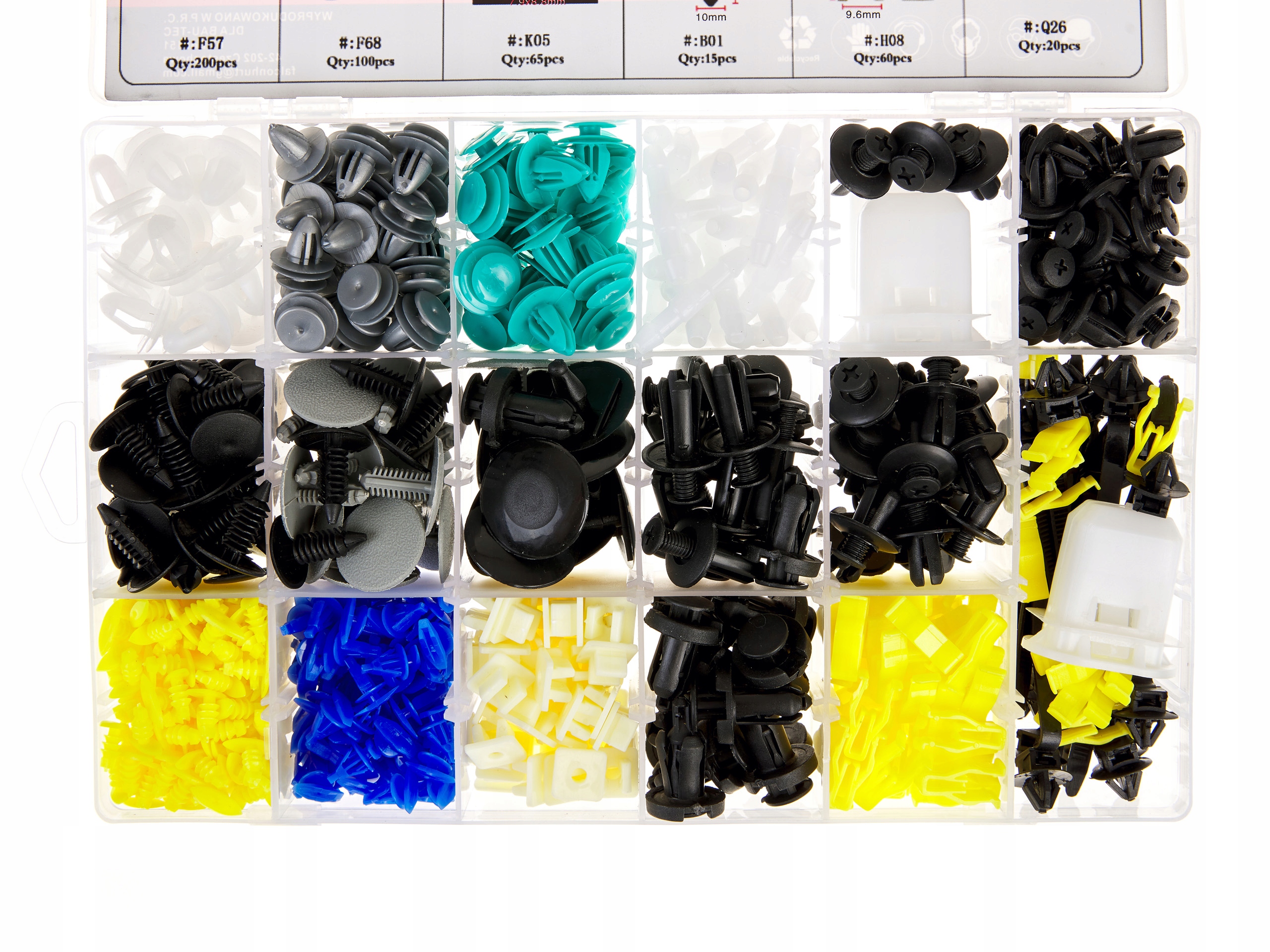 DUŻY ZESTAW SPINKI KOŁKI SAMOCHODOWE UNIWERSALNE Kod producenta F01162