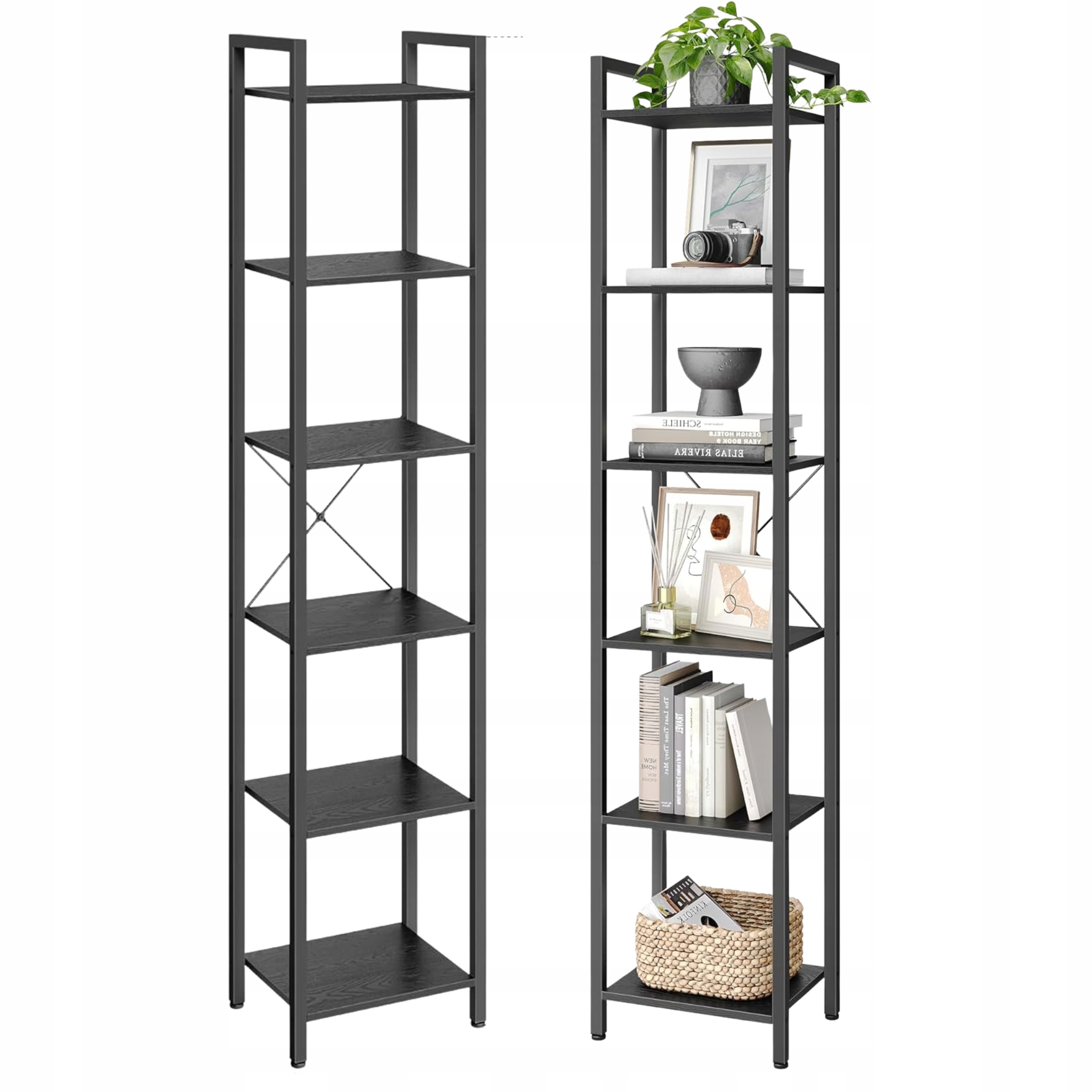 Regál na knihy Úzky Kvety Stojaca polica na ozdoby Loft Industrial