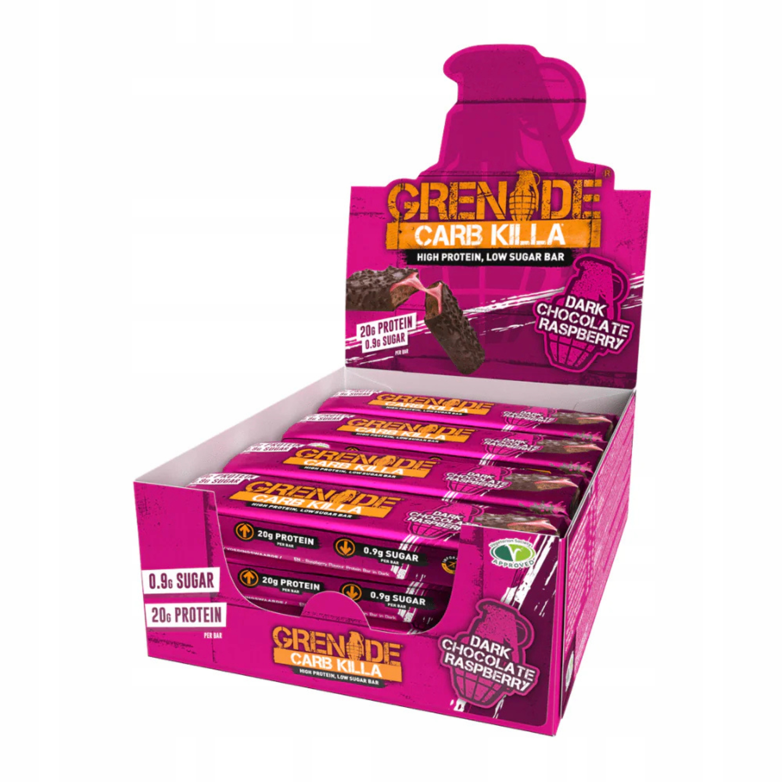 Proteinová Tyčinka Grenade 60 g Čokoláda Malina Proteinová Fit Low Sugar