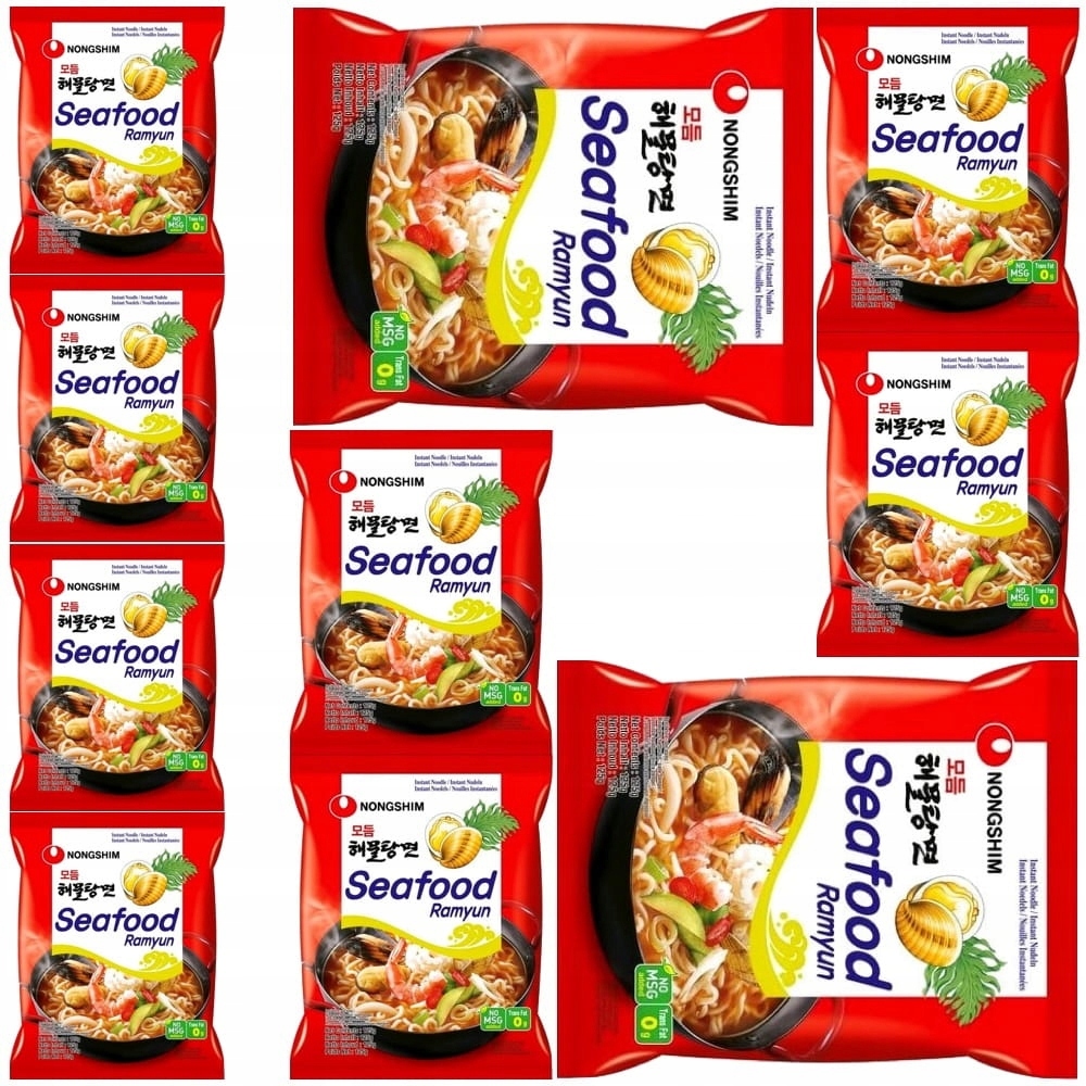 10x Korejská instantní polévka Ramyun s mořskými plody 125 g Nong Shim