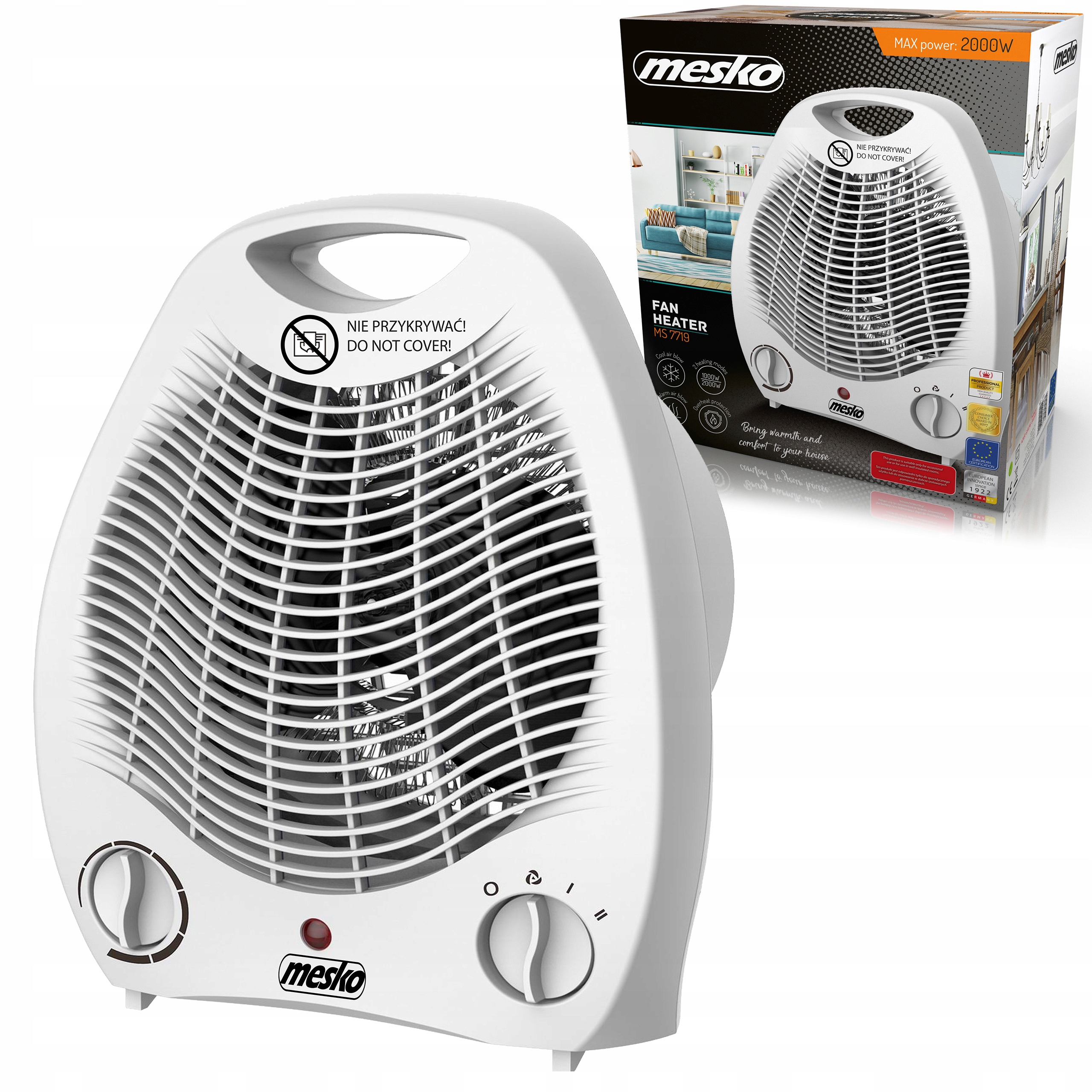 

Termowentylator Mesko Ms 7719 2000 W biały