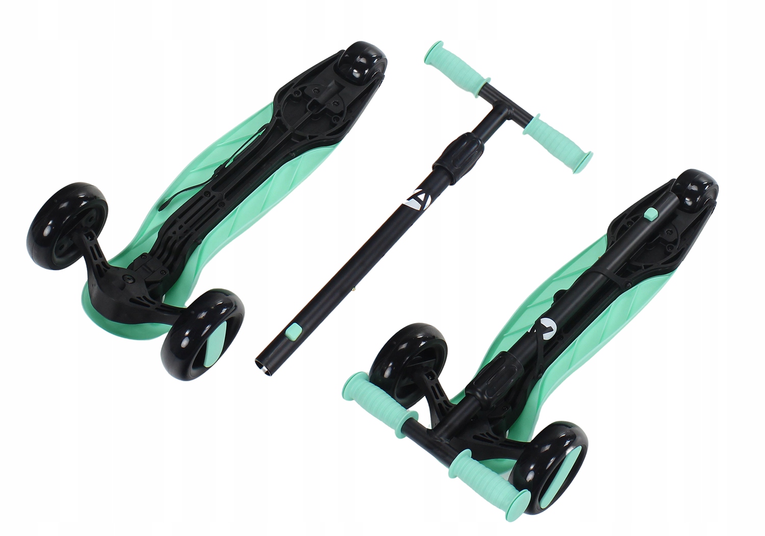 HULAJNOGA TRÓJKOŁOWA BALASTOWA SKŁADANA ŚWIECĄCE koła REGULOWANA KIEROWNICA Hamulec tak