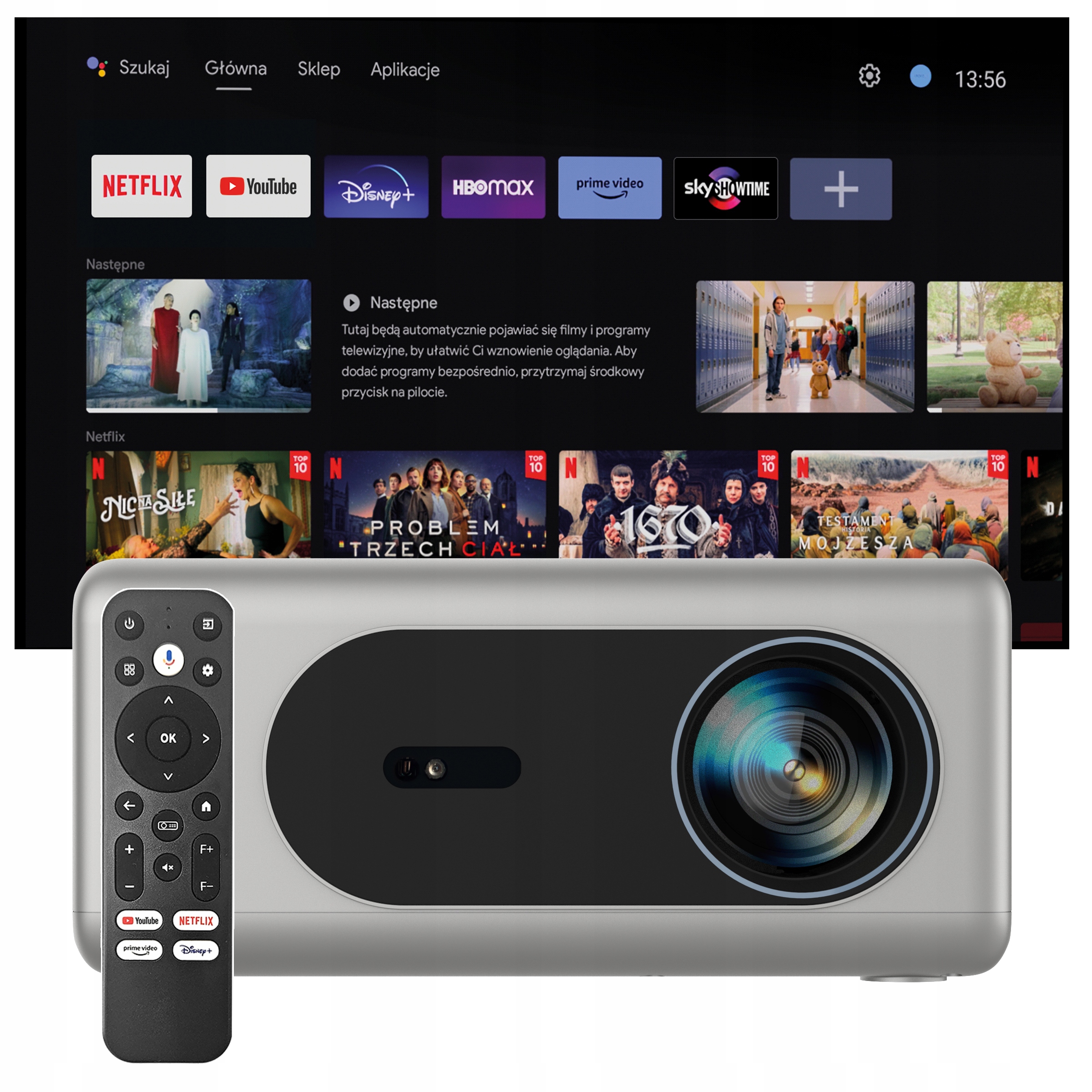 Rzutnik Projektor Led M900 Atv Autofocus Android Tv 11 4K Full Hd Hdr Bt